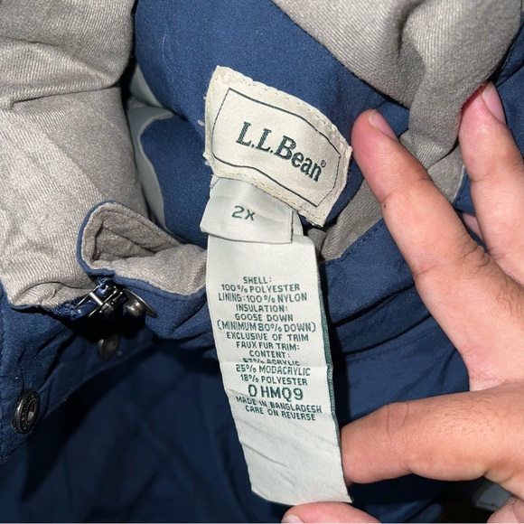 Vintage Women’s L.L. Bean Goose Down Puffer Navy Blue Jacket - Picture 4 of 5